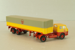 Henschel HS 16 TS with semi trailer Shell, yellow/red, 8223, Brekina 1:87