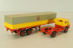 Henschel HS 16 TS with semi trailer Shell, yellow/red, 8223, Brekina 1:87