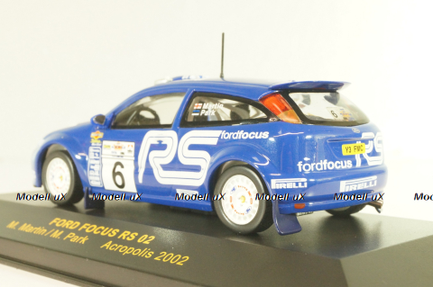 Ford Focus RS 02 #6 rally Acropolis 2002, M.Martin/M.Park, RAM089, IXO 1:43