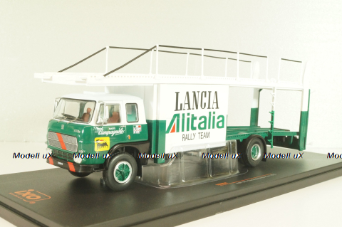 Fiat 673 Racing Transporter Lancia Alitalia Rally Team 1976, green/white, TRU038, IXO 1:43