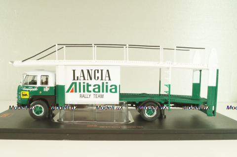Fiat 673 Racing Transporter Lancia Alitalia Rally Team 1976, green/white, TRU038, IXO 1:43