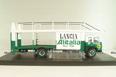 Fiat 673 Racing Transporter Lancia Alitalia Rally Team 1976, green/white, TRU038, IXO 1:43