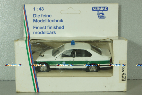 BMW 535i Polizei (E34) 1987, white/green strip, 1152, Schabak 1:43