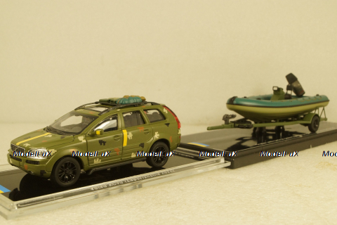Volvo XC90 with powerboat Ukraine Territorial Defense Forces (Zaporizhzhia 2022), TruckTyr 1:43