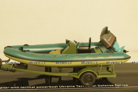 Volvo XC90 with powerboat Ukraine Territorial Defense Forces (Zaporizhzhia 2022), TruckTyr 1:43