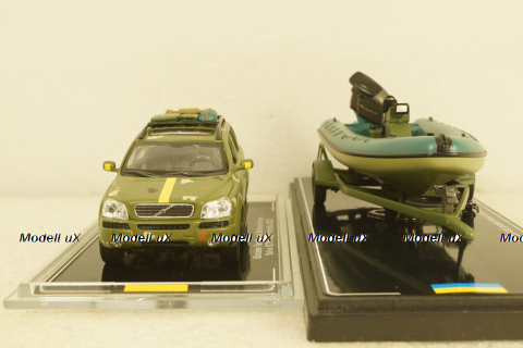 Volvo XC90 with powerboat Ukraine Territorial Defense Forces (Zaporizhzhia 2022), TruckTyr 1:43
