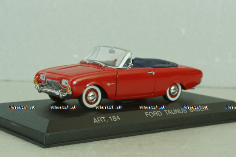 Ford Taunus Badew cabriolet 1960, red, ART. 184, Detail Cars 1:43