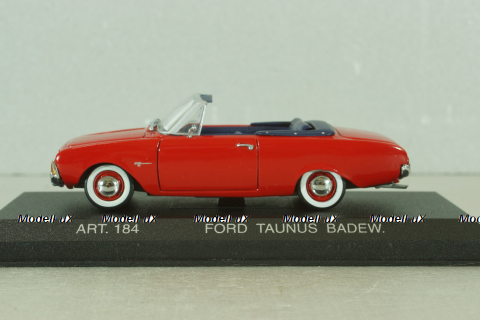 Ford Taunus Badew cabriolet 1960, red, ART. 184, Detail Cars 1:43