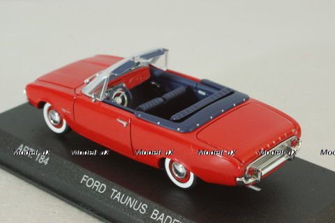 Ford Taunus Badew cabriolet 1960, red, ART. 184, Detail Cars 1:43