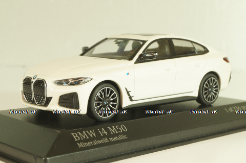 BMW I4 M50 Gran Coupe xDrive (G26) 2022, white metallic, 410024000, Minichamps 1:43
