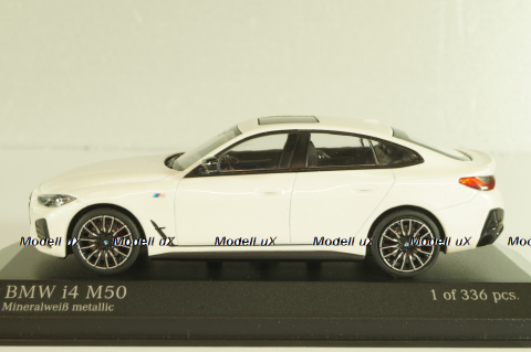 BMW I4 M50 Gran Coupe xDrive (G26) 2022, white metallic, 410024000, Minichamps 1:43