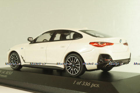 BMW I4 M50 Gran Coupe xDrive (G26) 2022, white metallic, 410024000, Minichamps 1:43