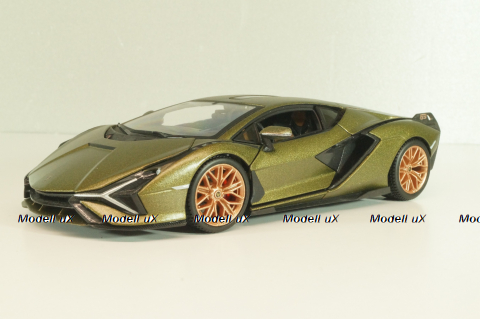 Lamborghini Sian FKP 37, matt olivee, Burago 1:24