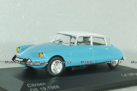 Citroen DS 19 1966, blue/white, WB229, WhiteBox 1:43