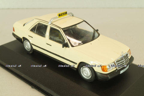 Mercedes-Benz 200 D (W124) Taxi 1985, beige, MBOMS073, Mercedes-Benz-Offizielle Modell-Sammlung #73, Altaya 1:43