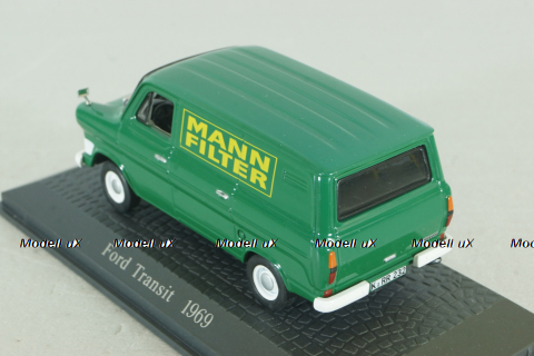 Ford Transit delivery bus " Mann Filter" 1969, green, 7421103, Atlas 1:43 Уценка!