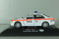 BMW 525 (E39) Polizia Canton Ticino, Switzerland 2001, white, ADPOLC007, Cararama 1:43