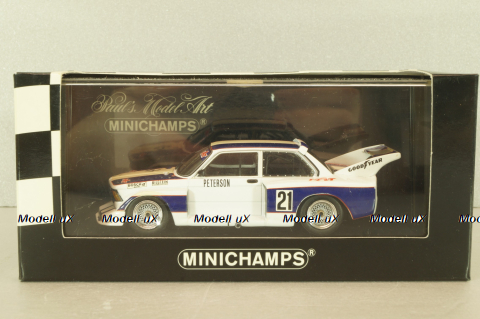 BMW 320i (E21) #21 Grp. 5 DRM 1977 R.Peterson, white/blue, 400772321, Minichamps 1:43