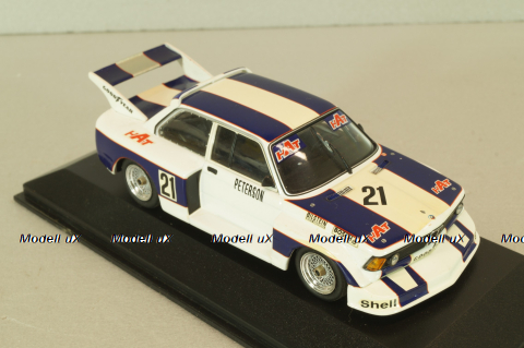 BMW 320i (E21) #21 Grp. 5 DRM 1977 R.Peterson, white/blue, 400772321, Minichamps 1:43
