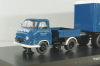Hanomag Kurier with trailer "Grundig" 1958, blue, 03252, Schuco 1:43