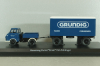 Hanomag Kurier with trailer "Grundig" 1958, blue, 03252, Schuco 1:43
