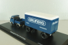 Hanomag Kurier with trailer "Grundig" 1958, blue, 03252, Schuco 1:43