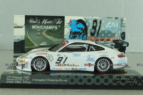 Porsche 911 GT3 RS #91 SPA 1000 km 2005 Jones/yamagishi/Pompidou, white, 403056991, Minichamps 1:43