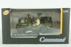 JEEP Willys 1/4 Ton.C/MITRAGLIA E FIGURA, Cararama 1:43