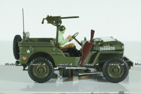 JEEP Willys 1/4 Ton.C/MITRAGLIA E FIGURA, Cararama 1:43