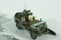 JEEP Willys 1/4 Ton.C/MITRAGLIA E FIGURA, Cararama 1:43