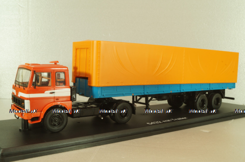 Маз-5432 тягач с п/прицеп Маз-93971 1983, красный/синий,  47050, Premium Classixxs 1:43