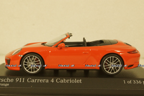 Porsche 911 (991.2) Carrera 4S Cabriolet 2017, orange, 410067231, Minichamps 1:43
