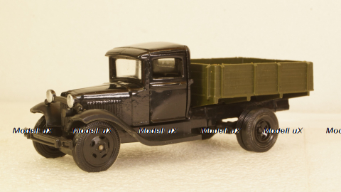 ГАЗ-АА чёрный/хаки, з-д Двигатель 1:43  