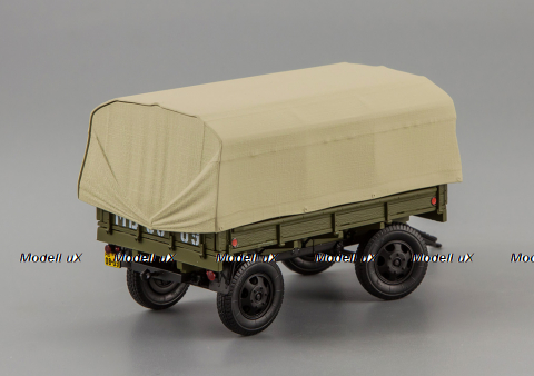 Прицеп 2-ПН-2 (гражданские номера) (с дугами и тентом), 600201, DiP Models 1:43