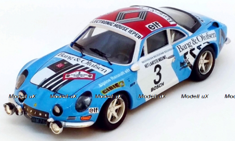 Alpine Renault A110, No.3, Rally Ypern, 1974, J.P.Nicolas/C.Delferrier, Trofeu 1:43
