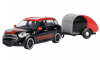 Mini Cooper S All4 Countryman black/red with camper, 79762, MotorMax 1:24