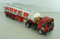 Mercedes-Benz SK 1844 with trailer Hoyer 1994, red/silver, TTR001, IXO 1:43