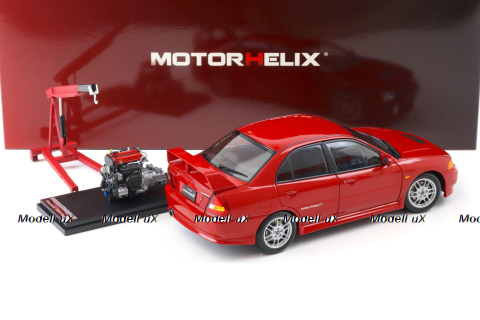 Mitsubishi Lancer EVO 4 IV, red, 1999, M84004, MotorHelix 1:18
