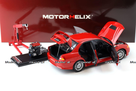 Mitsubishi Lancer EVO 4 IV, red, 1999, M84004, MotorHelix 1:18