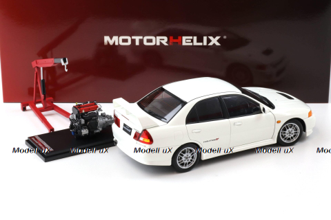 Mitsubishi Lancer EVO 4 IV, white, 1999, M84003, MotorHelix 1:18