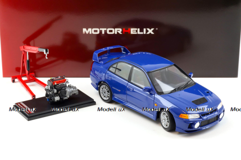 Mitsubishi Lancer EVO 4 IV, blue, 1999, M84005, MotorHelix 1:18