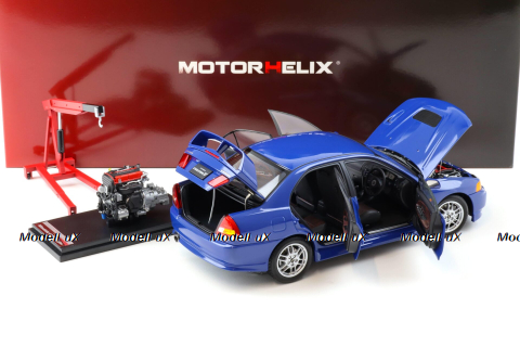 Mitsubishi Lancer EVO 4 IV, blue, 1999, M84005, MotorHelix 1:18