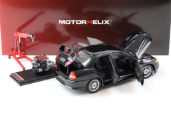 Mitsubishi Lancer EVO 4 IV, black, 1999, M84002, MotorHelix 1:18