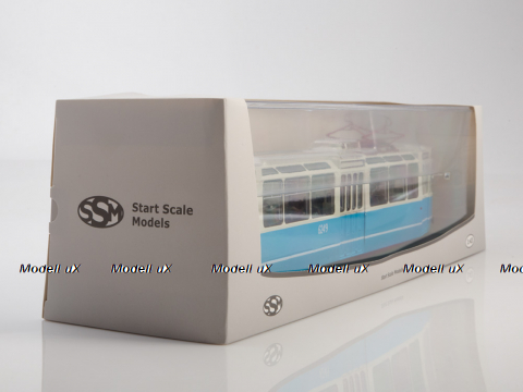 Трамвай ЛМ-68 бело-голубой, SSM4063, SSM 1:43