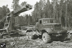 Краз-255Л с прицепом-роспуском ТМЗ-803, лесовоз, , TruckTyr 1:43