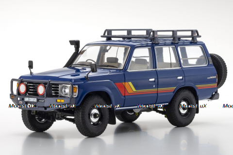 Toyota Land Cruiser 60 - Blue W/Roof Rack,  KYO8956XL, Kyosho 1:18