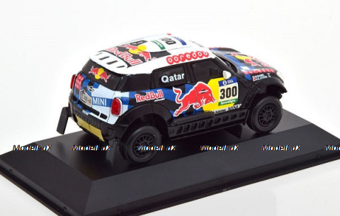 Mini All 4 Racing No.300, Rally Dakar Al Attiyah/Baumel 2016 Red Bull, Premium Collectibles Rally 1:43