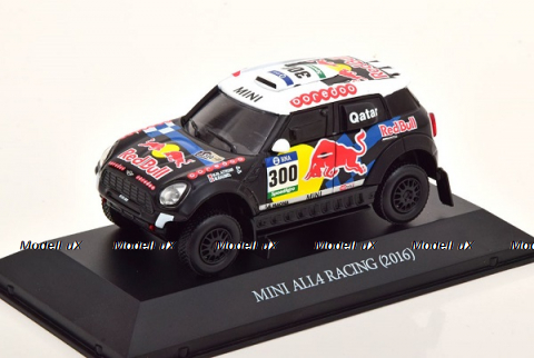 Mini All 4 Racing No.300, Rally Dakar Al Attiyah/Baumel 2016 Red Bull, Premium Collectibles Rally 1:43
