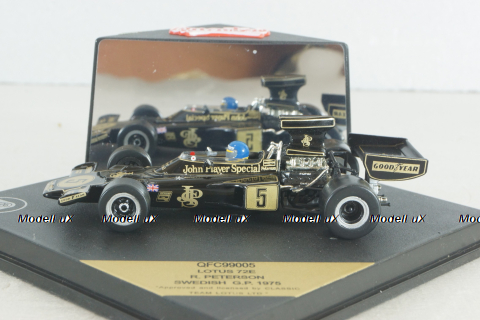 Lotus 72E #5 R.Peterson, Swedish GP 1975, black,  Formula 1, QFC99005, Quartzo 1:43