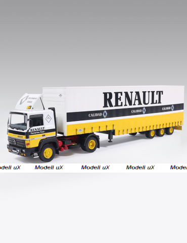 Renault D38 T with semi-trailer "Renault" 1983, white/yellow, Camiones Espanoles, №3, Salvat 1:43